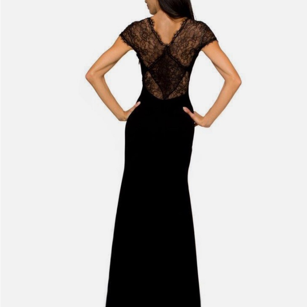 Bcbg Maxazria Black Julia Fitted Gown/ Dress with Lace Back $398 - Picture 2 of 7